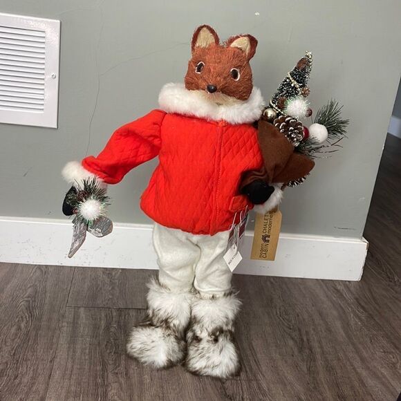 Christmas Street Modern Cabin Large Ski Chalet Fox Ornament - Picture 1 of 3